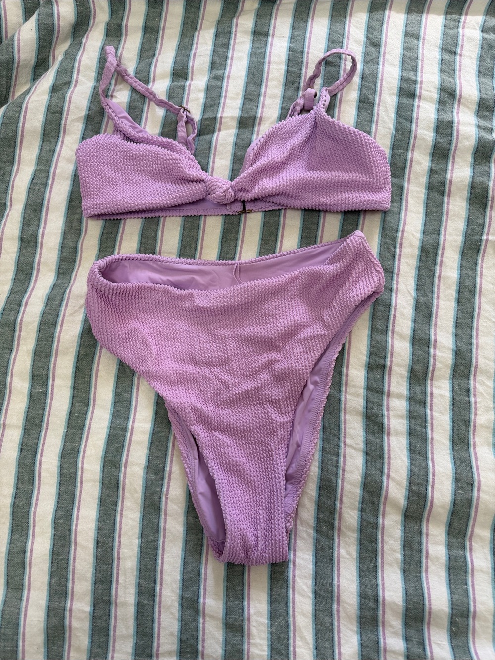 Andie / marine layer Lilac Smocked Bikini